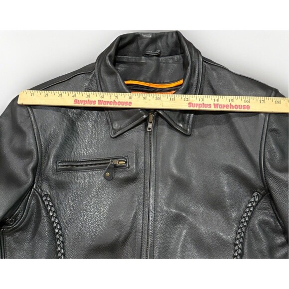 Milwaukee Leather Women’s M Black Motorcycle Jacket Zip-Out Liner Braided Sides - Picture 6 of 16